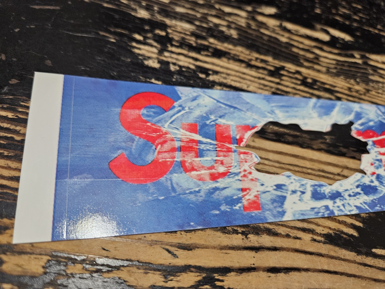Supreme Shattered Glass Hole Art Dealer Box Logo Sticker SS26 + FREE SURPRISE