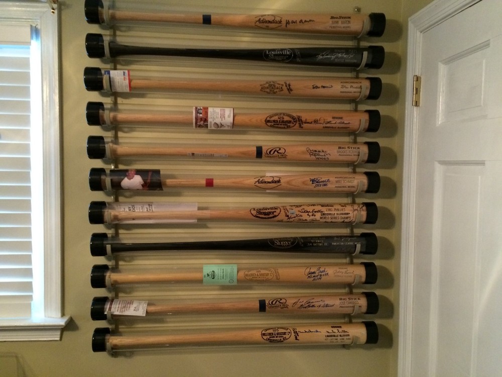 10 Bat - Wood Baseball Bat Display Wall Rack - Wall Mount ( SEE DESCRIPTION )