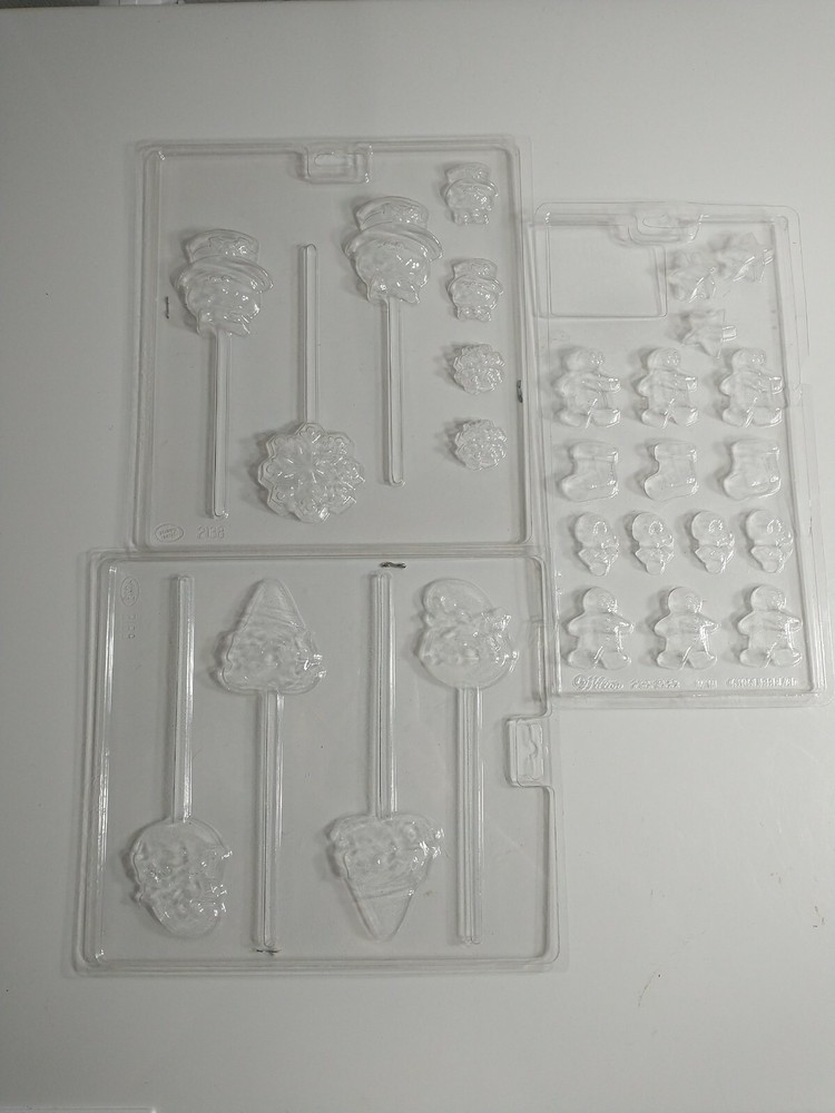 Candy Molds- Elf, Snowman, Stocking, Snowflake, Star, Candy Cane, Gingerbread