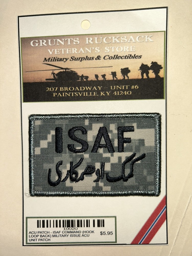 U.S. ARMY I.S.A.F. COMMAND (AFGHANISTAN) / ACU UNIT PATCH [HOOK/LOOP REVERSE]