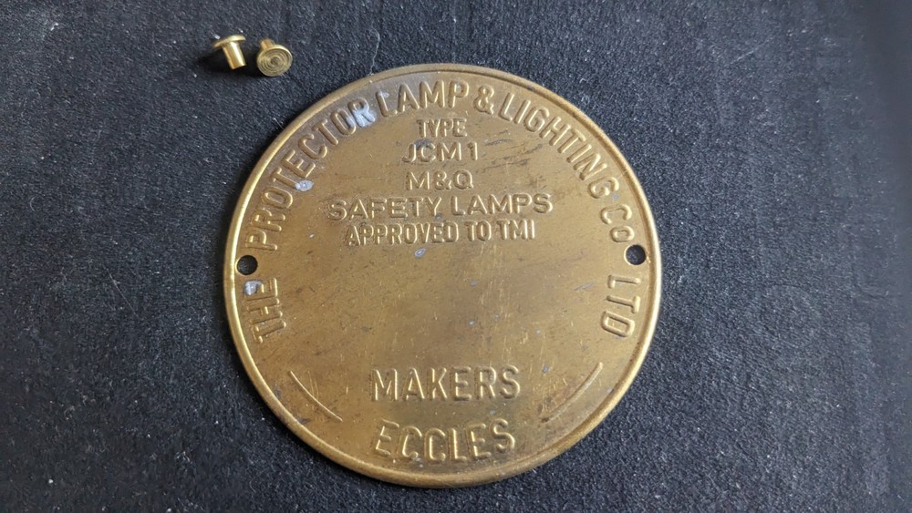 Replacement Protector JCM 1 Miners Lamp Badge With Rivets