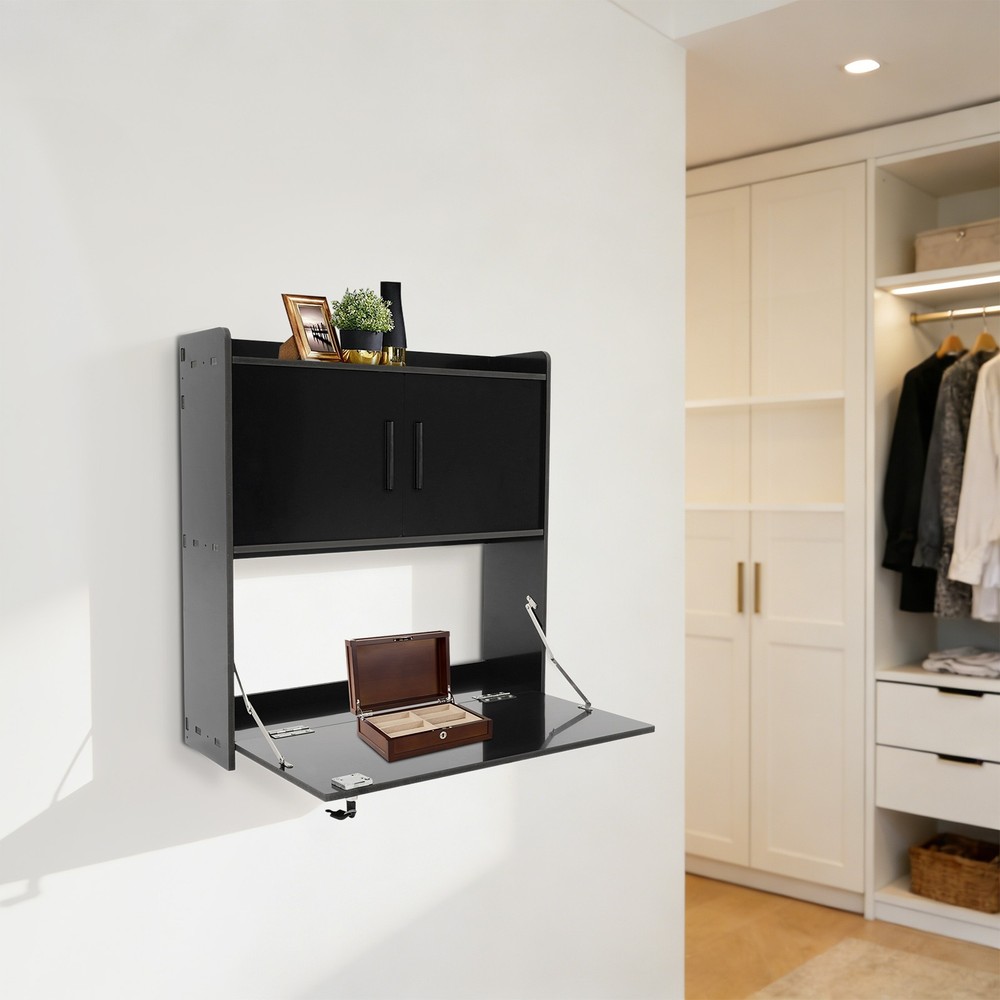 Wall Mounted Desk Cabinet Multifunctional Fold Down Laptop Table Folding Table