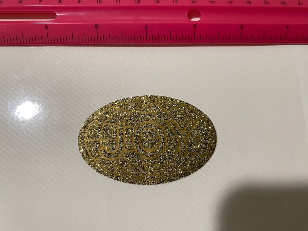 rare gold glitter Joy globe mining sticker