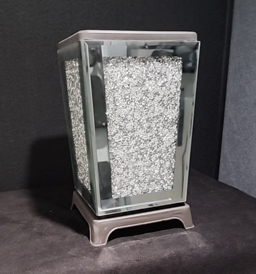Flower Pot Crushed Diamond Mirrored