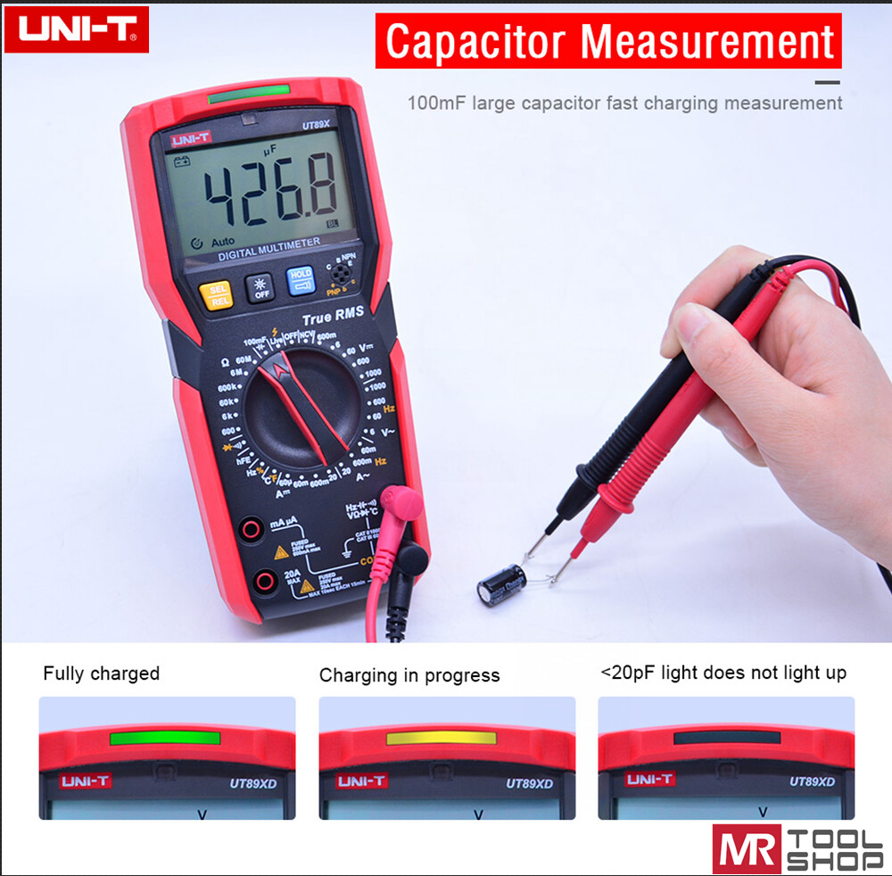 UNI-T TRMS Digital Multimeter AC DC Voltmeter Ammeter Ohmmeter Temp Cap NCV Test