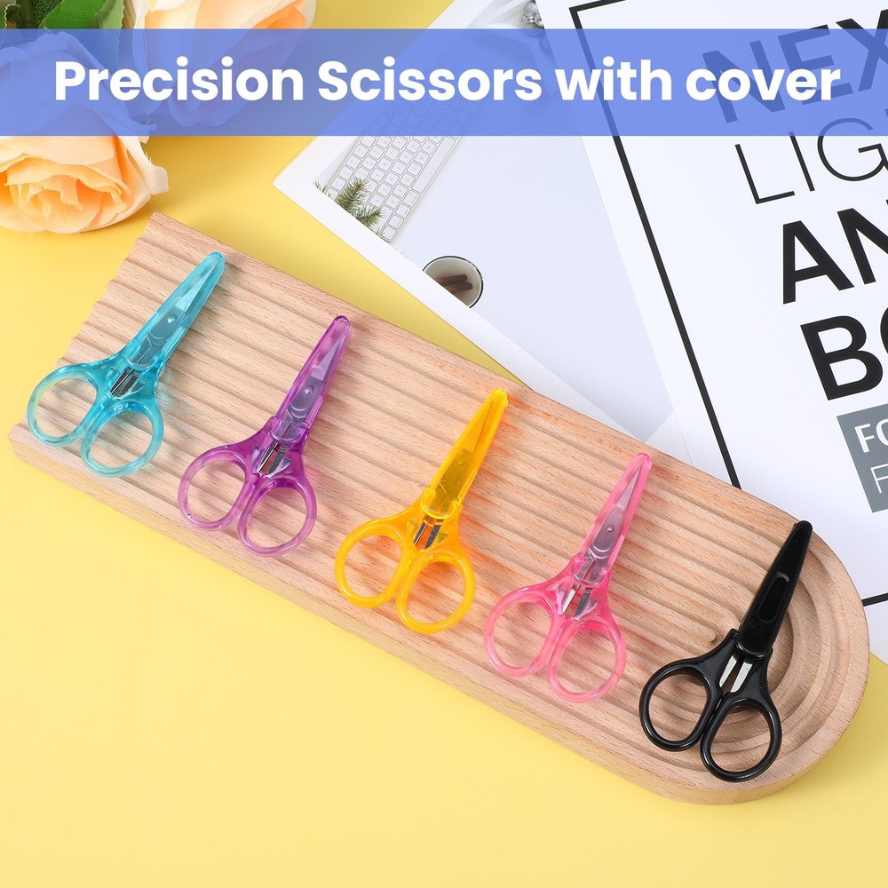 50 Pcs Small Sewing Scissors Sharp Small Craft Scissors With Cover All Purpos...