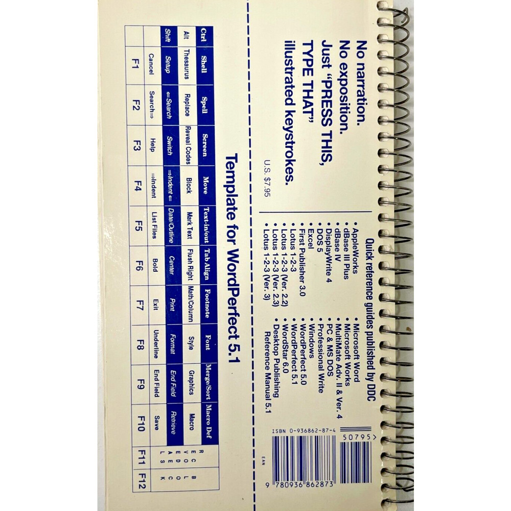 Vintage DDC Microsoft Windows 5.1 IBM PC Quick Reference Guide Book 1990's