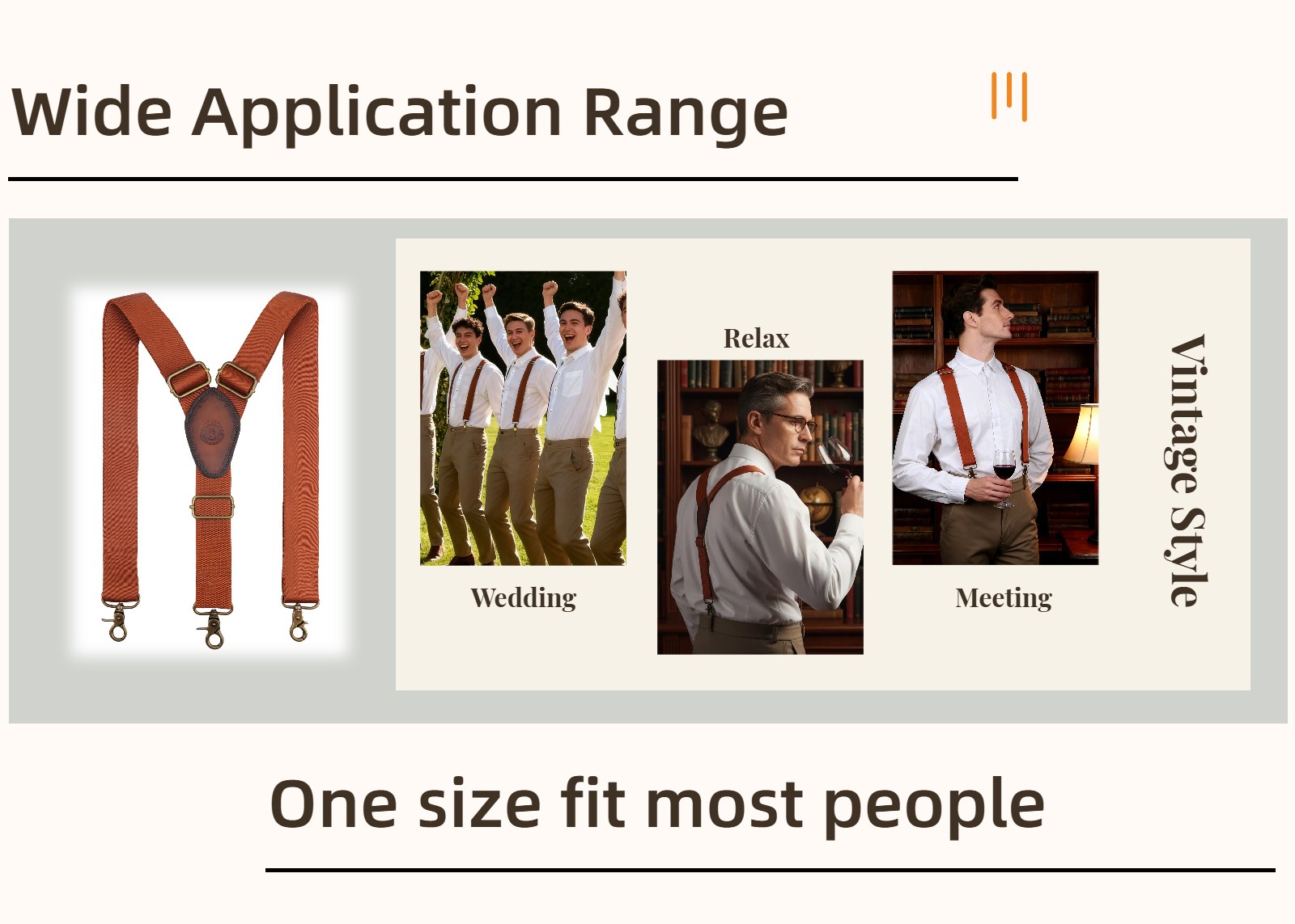 Tourbon Men's Suspenders Y Back Adjustable Y-Shaped Hooks Pants Braces Nonslip