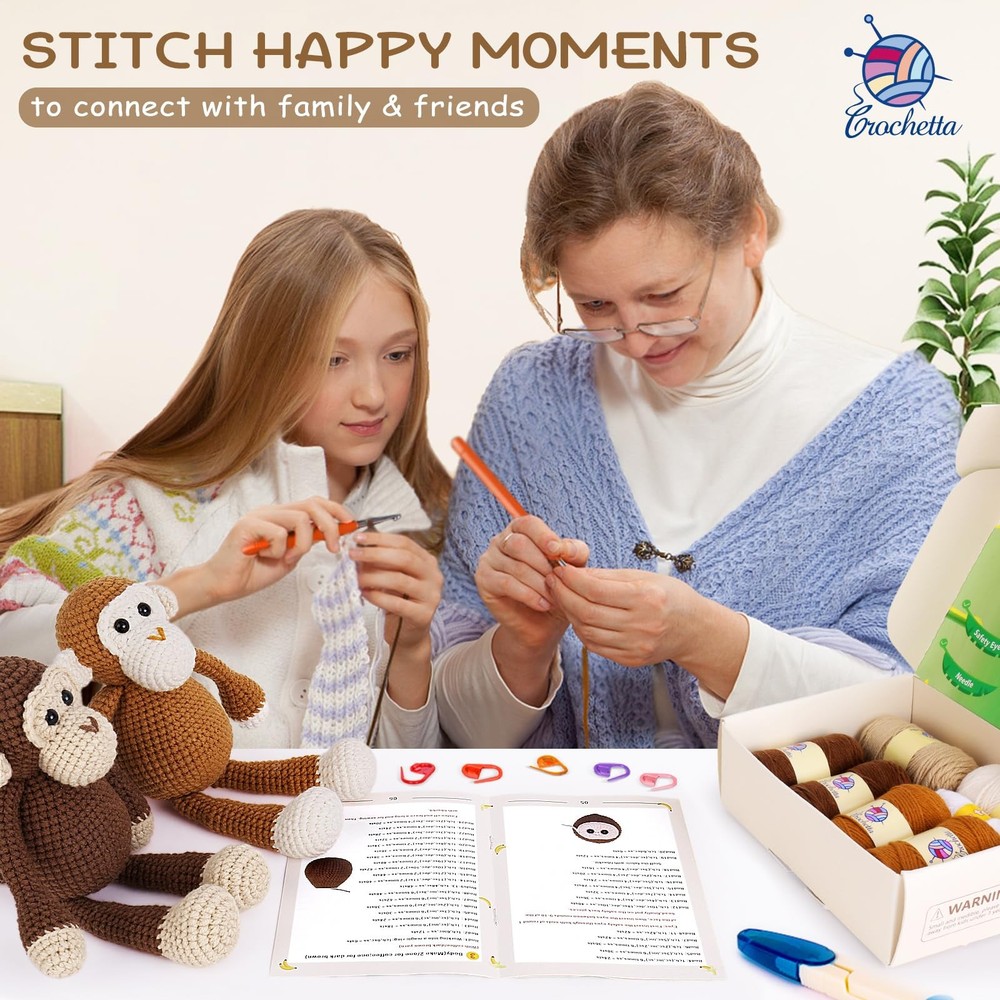 Crochet Kit for Beginners, Crochet Kits with Step-by-Step Video Tutorials, Le...