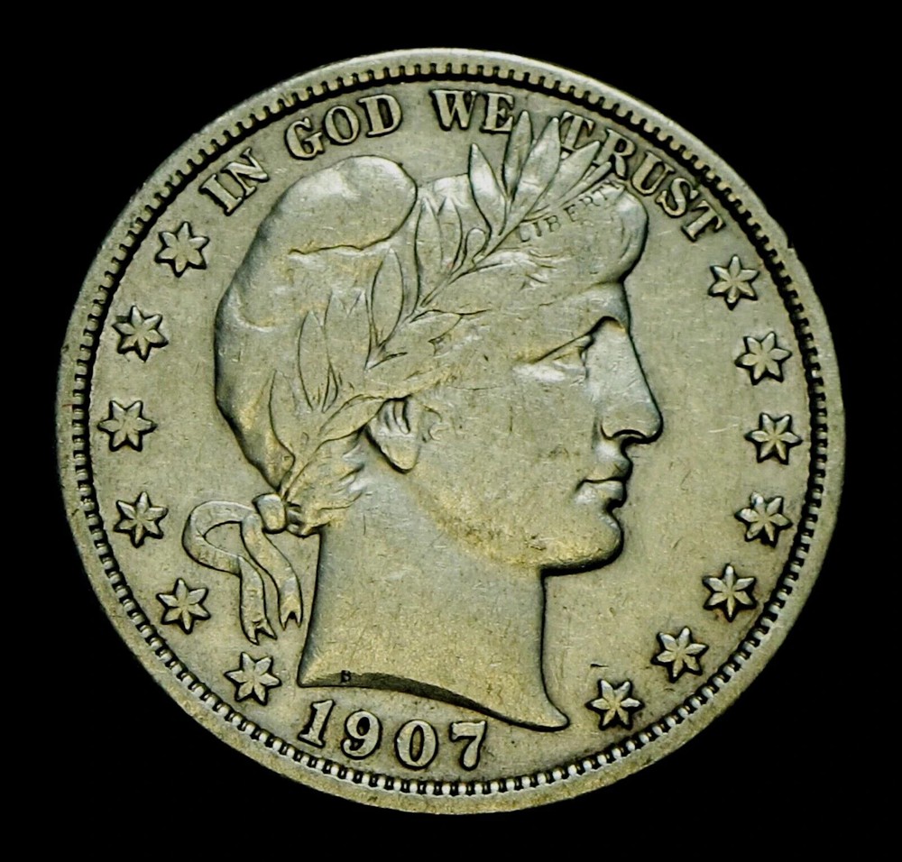 1907 BARBER HALF DOLLAR - VF