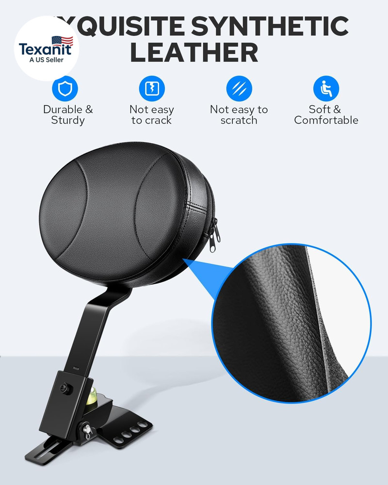 Adjustable Driver Backrest Rider Backrest Plug-In Backrest Compatible for Harley