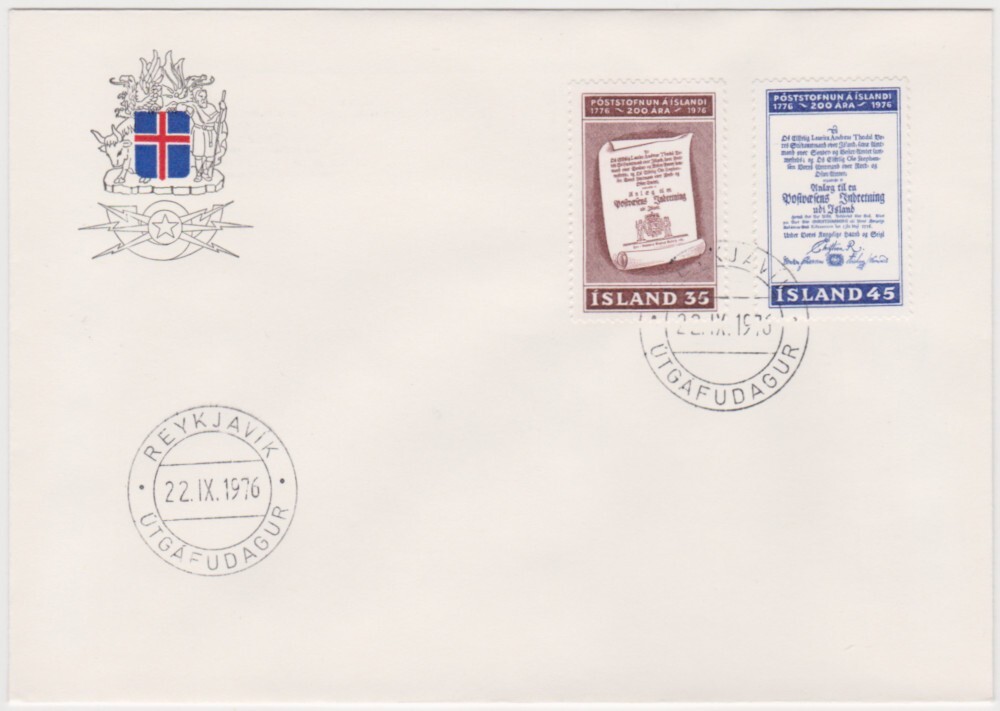 Iceland FDC 1976, Iceland Post