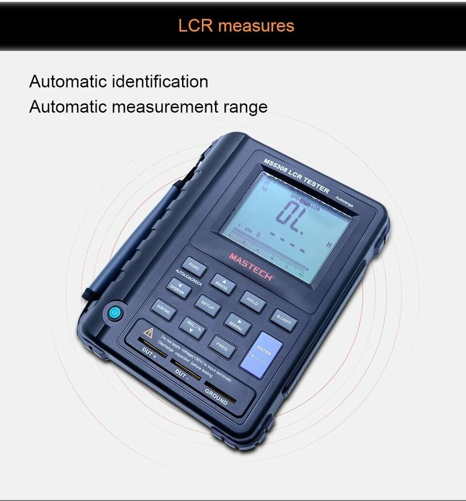 MASTECH MS5308 100KHZ Auto Rang Digital LCR Meter & Serial and Parallel ✦Kd