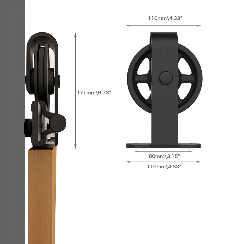 4-20FT Sliding Barn Door Hardware Kit Single Double Doors Medium Wheel RollerKit