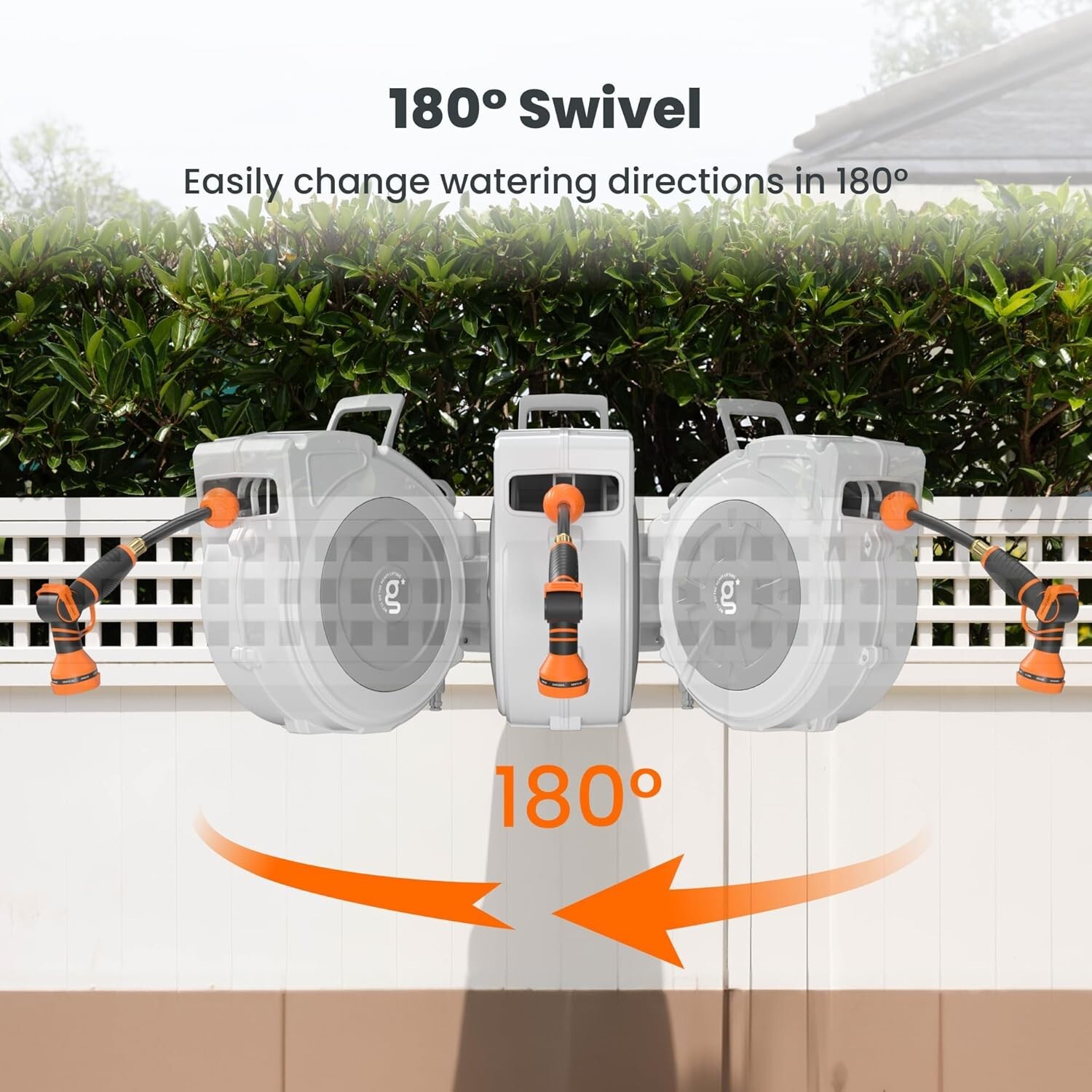 Giraffe Tools 1/2 in. x 65 ft Retractable Garden Hose Reel