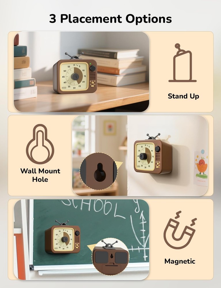 LIORQUE Visual Timer for Kids with Pause Function, 60Minute Countdown Timers ...