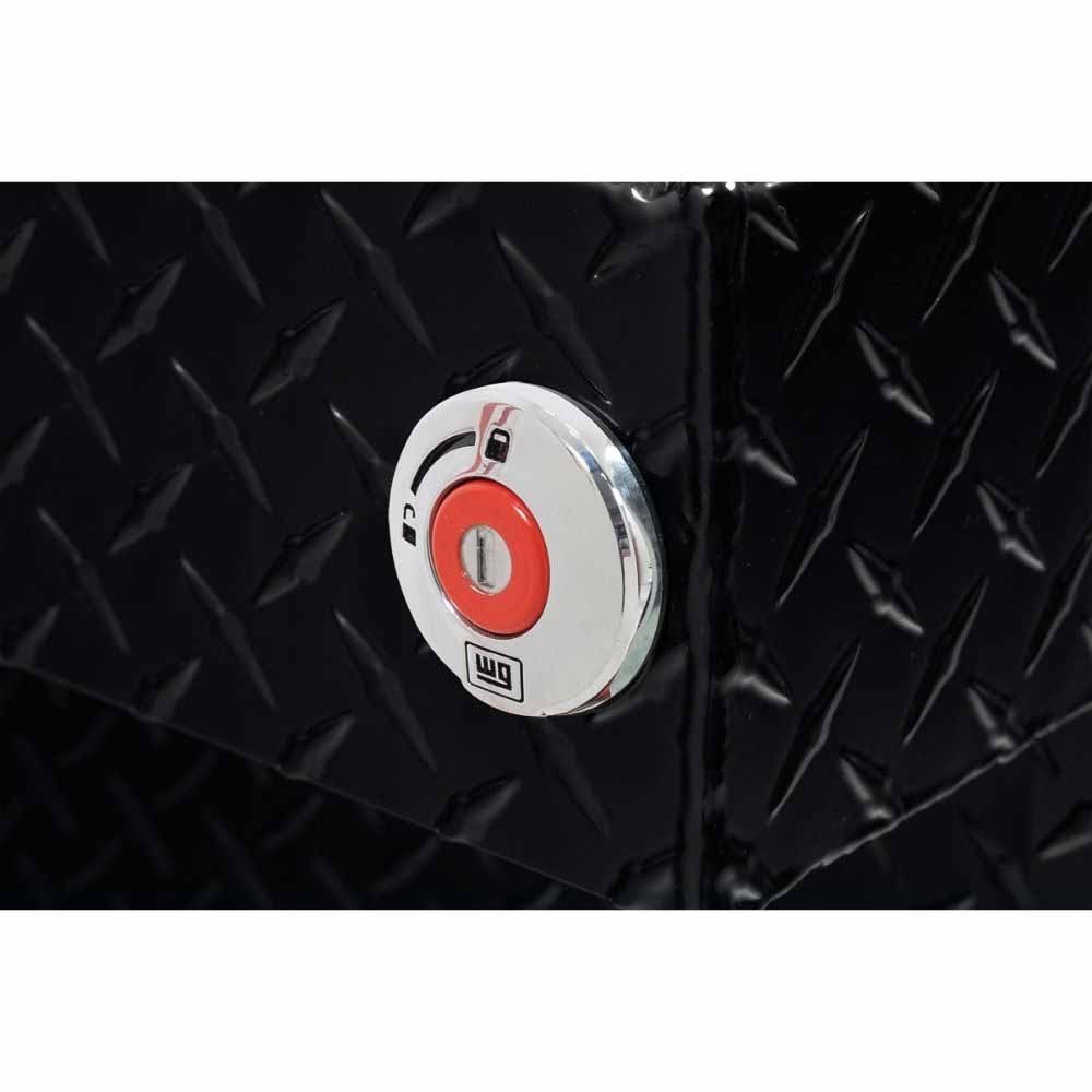 Weatherguard 127-5-04 Full Standard Aluminum Saddle Box, Gloss Black, 11.0 cu ft