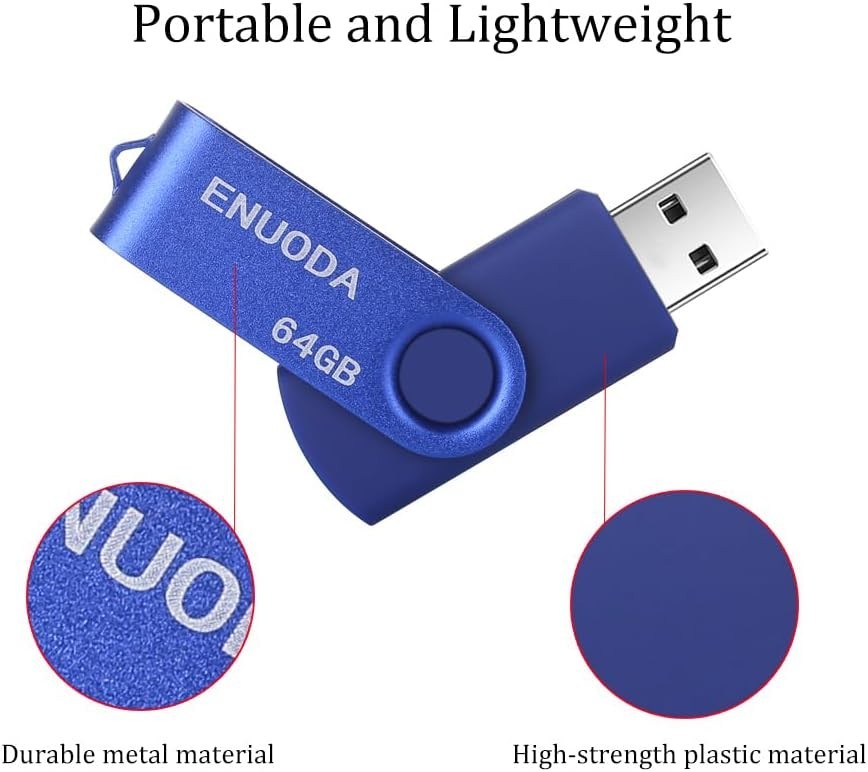 Versatile 64GB Swivel USB Drive - Ultimate Storage Solution for Everyday Needs