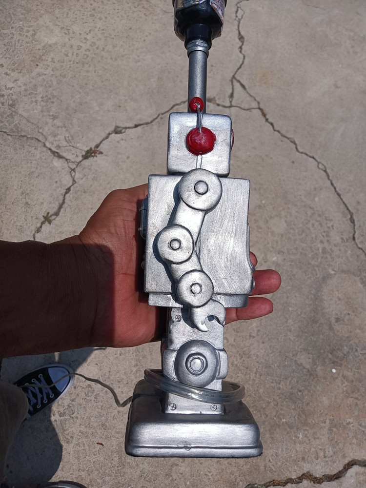 robot table top lamp sci fi