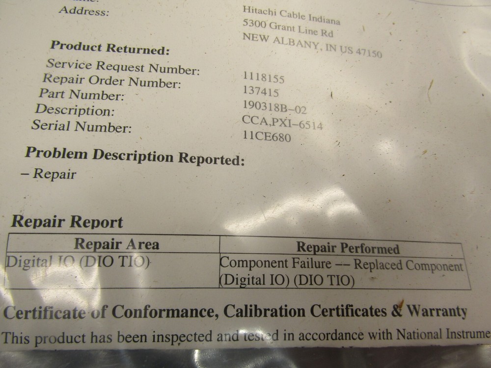 National Instruments CCA, PXI-6514