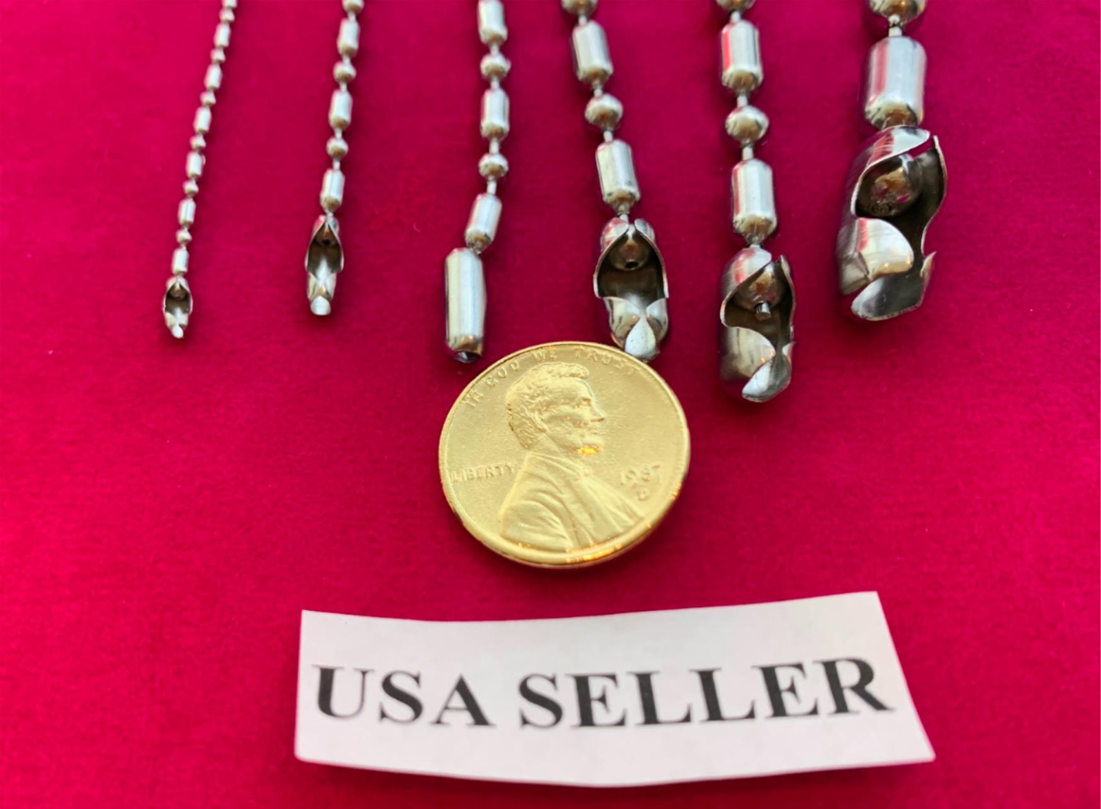 1.5MM-6MM 16-108" STAINLESS STEEL SILVER BALL AND OVAL BEAD CHAIN NECKLACE