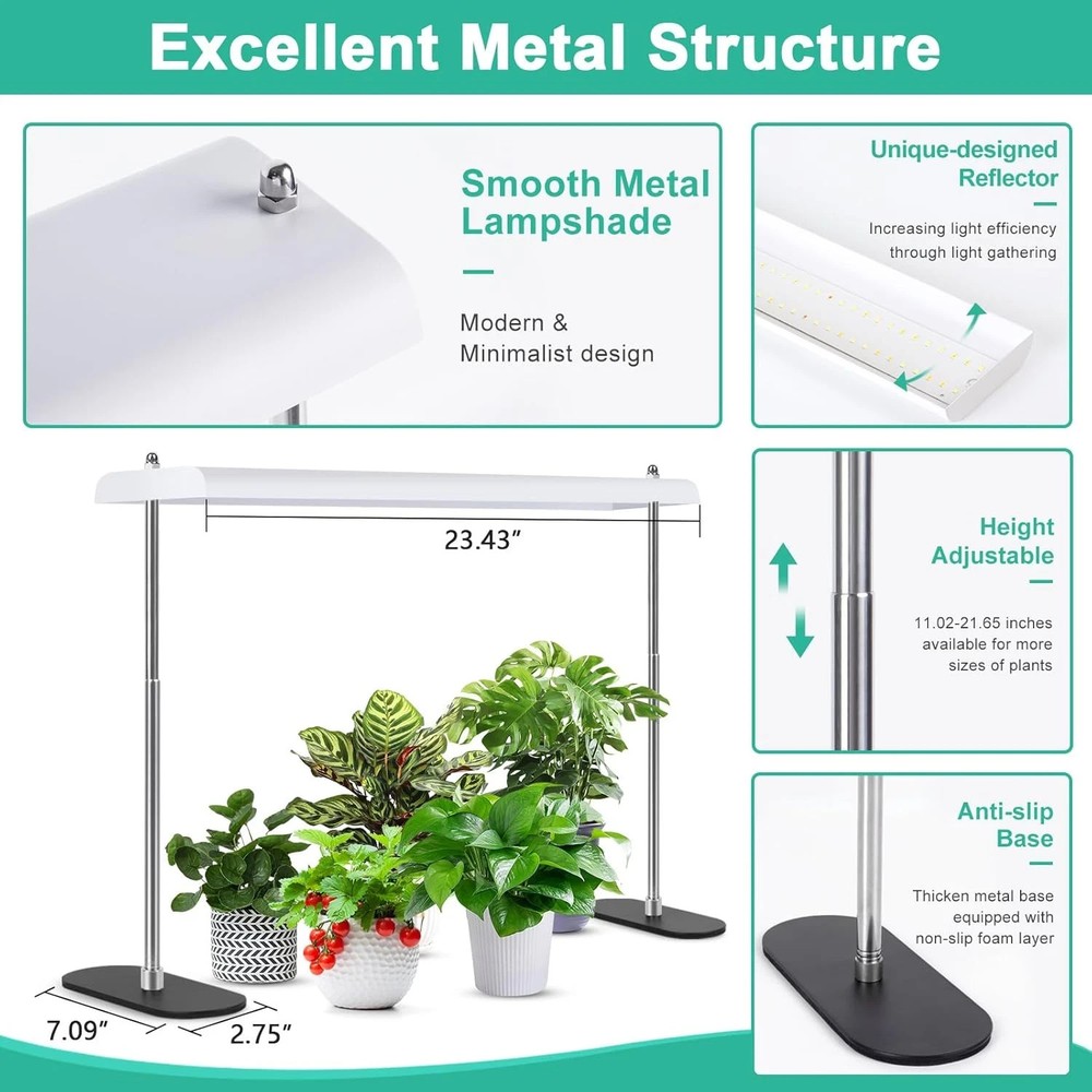 Advanced LED Grow Light Stand with Timer & Dimming for Indoor Plants