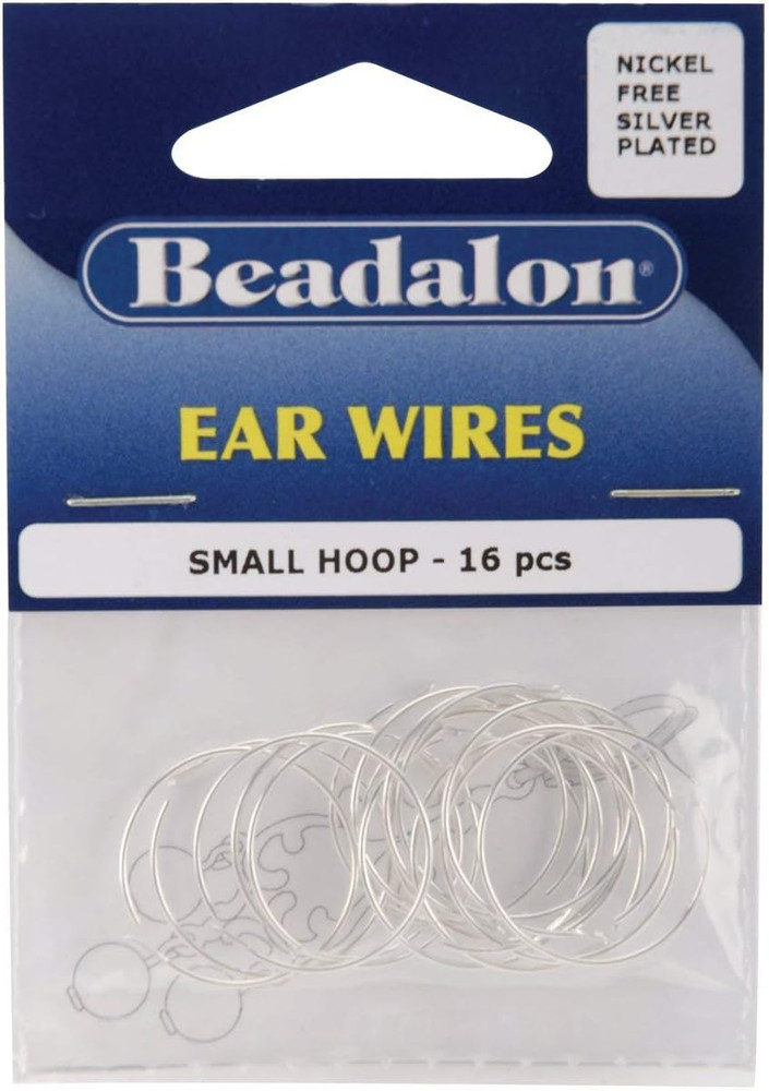 Ear Wire Beading Hoops Small 20Mm 16/Pkg-Silver Pl