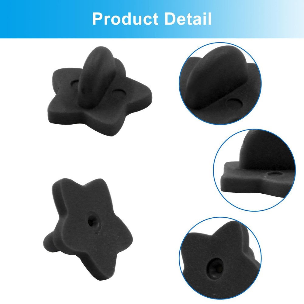 Star Shape Rubber Pin Backs Lapel Backing Locking Black 100 Pcs