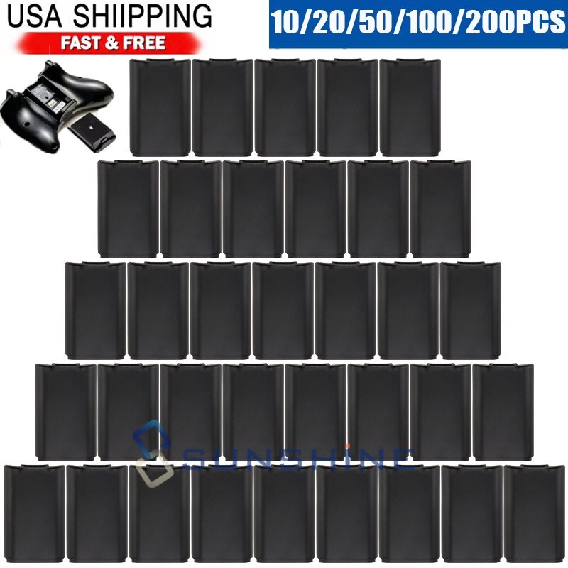 Black AA Battery Back Cover Case Shell Pack For Xbox 360 Wireless Controller