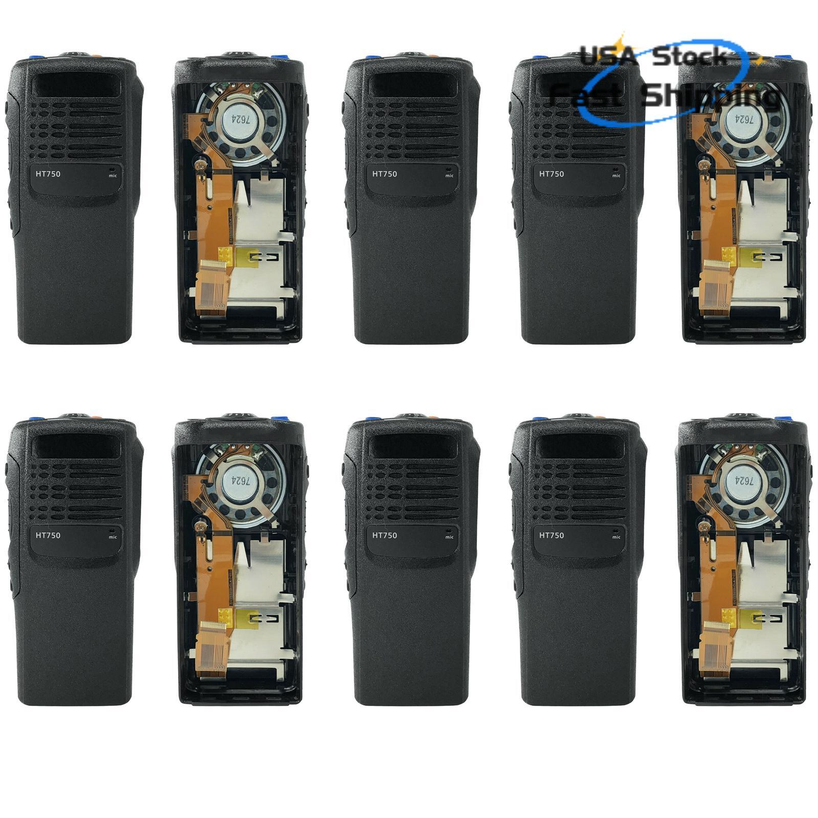 10 Pack Black Repair Housing Case Replacement for HT750 Radio With Speaker
