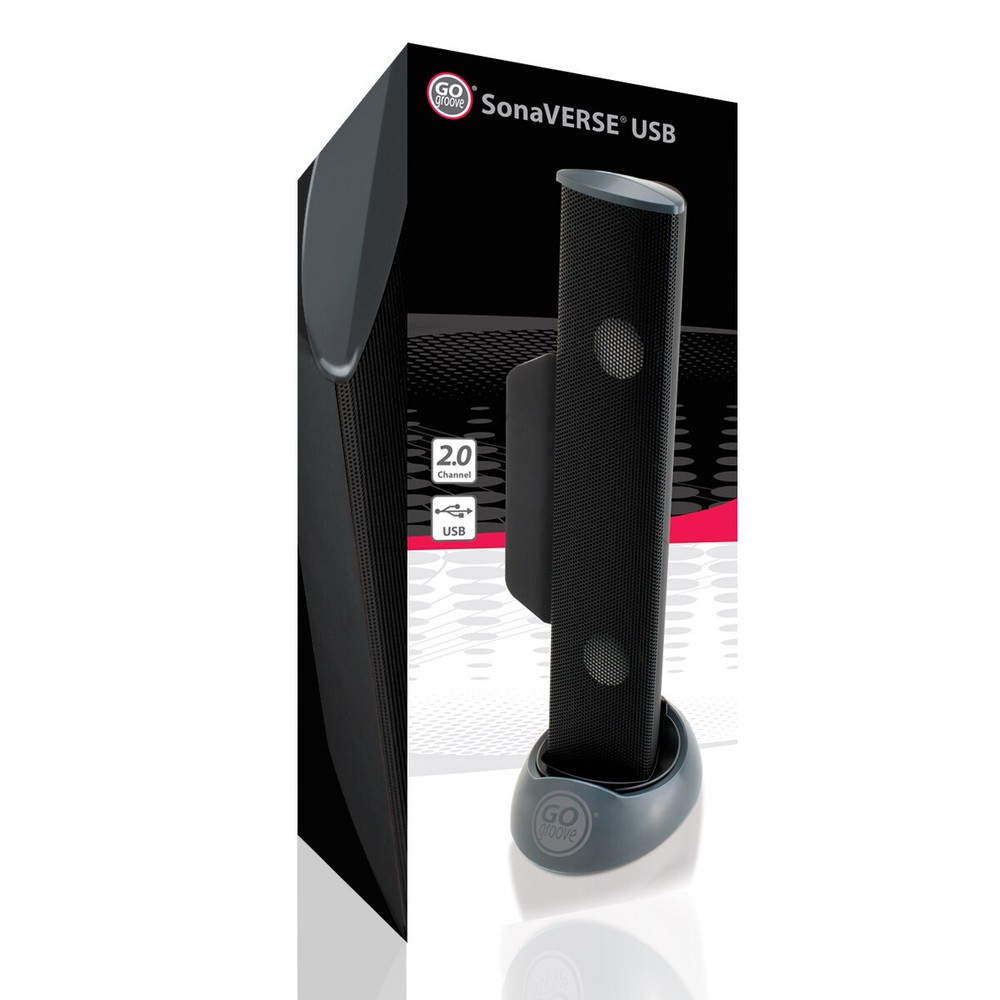 GOgroove SonaVERSE USB Speaker for Laptop Computer (Black)