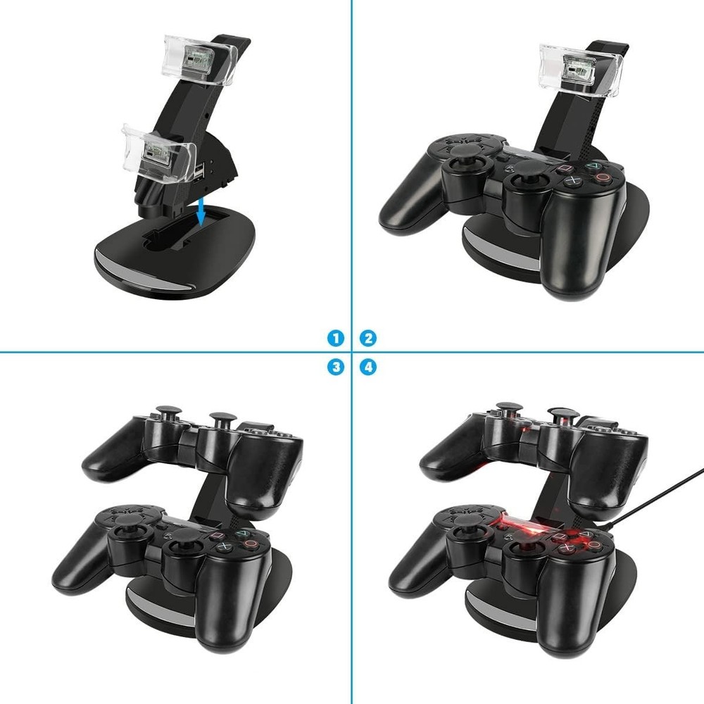 PS3 Controller Charger, Dual Console Charger Charging Docking Station Stand for