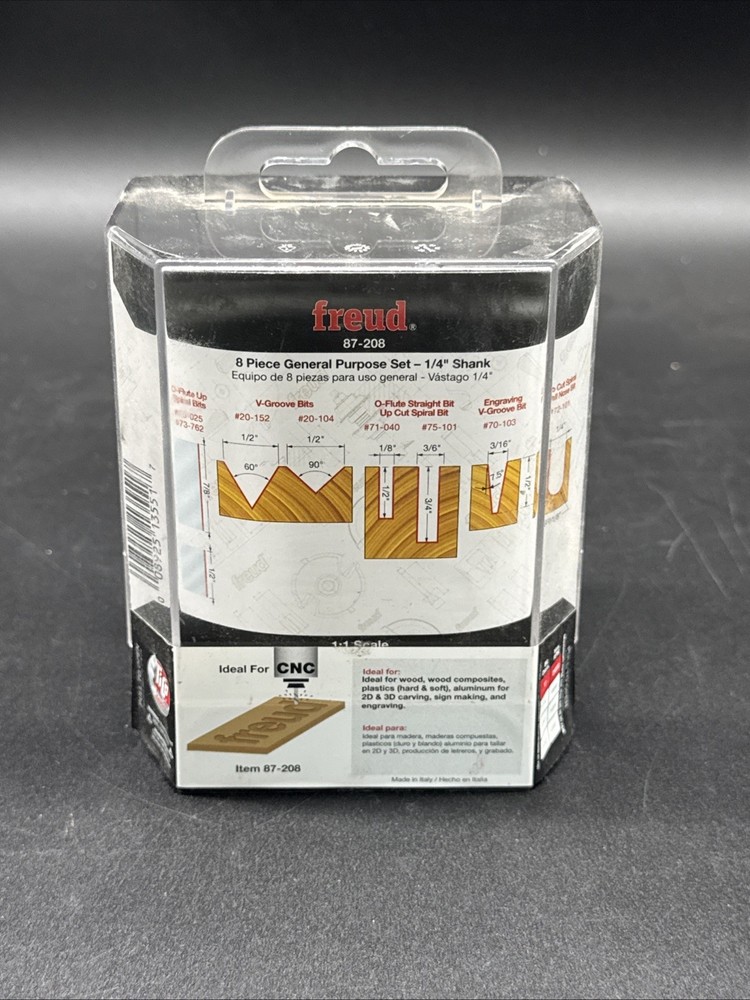 Freud 87-208 8 Piece CNC Router Bit General Purpose Set
