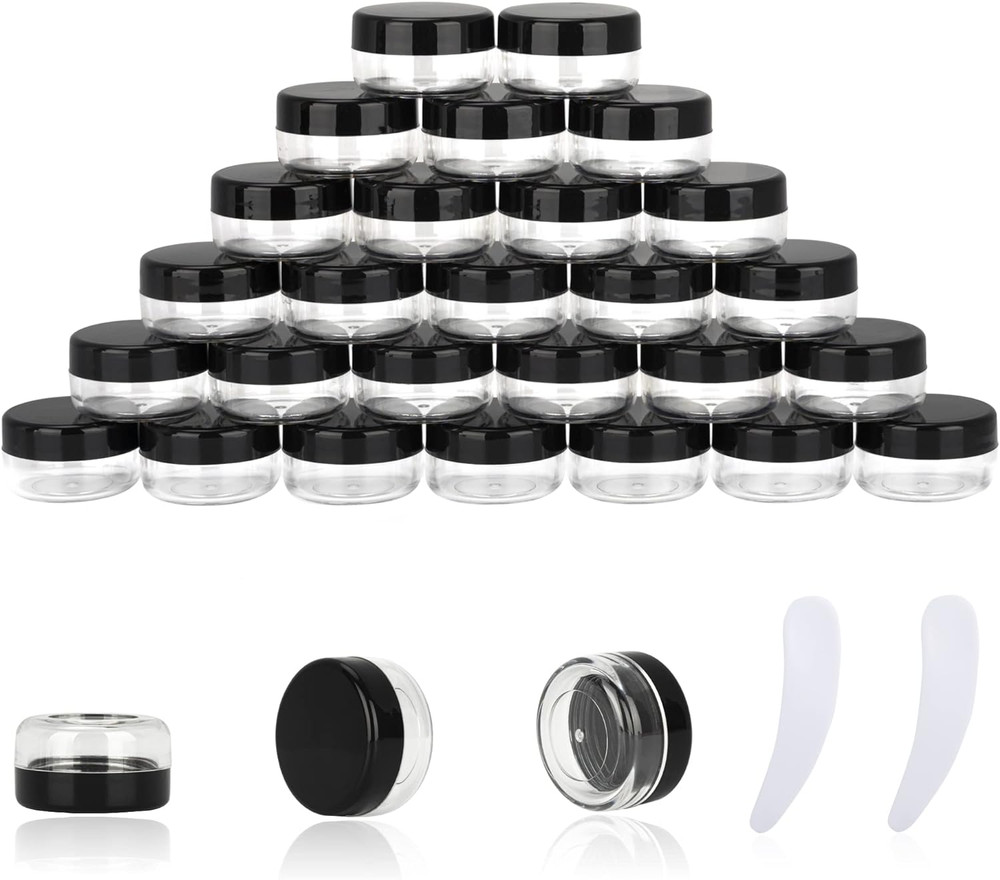 25PCS 10 Gram Sample Containers, 10Ml Empty Jars with Lids, Small Cosmetic Conta