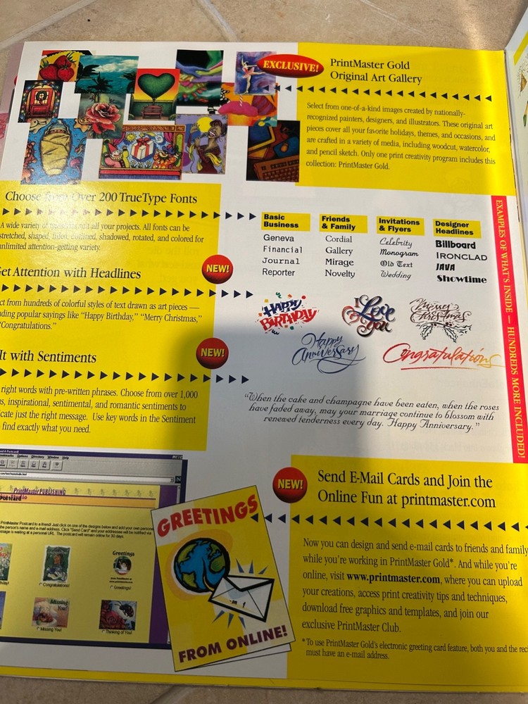 Printmaster Premier publishing suite 7.0 Windows 95/98 software