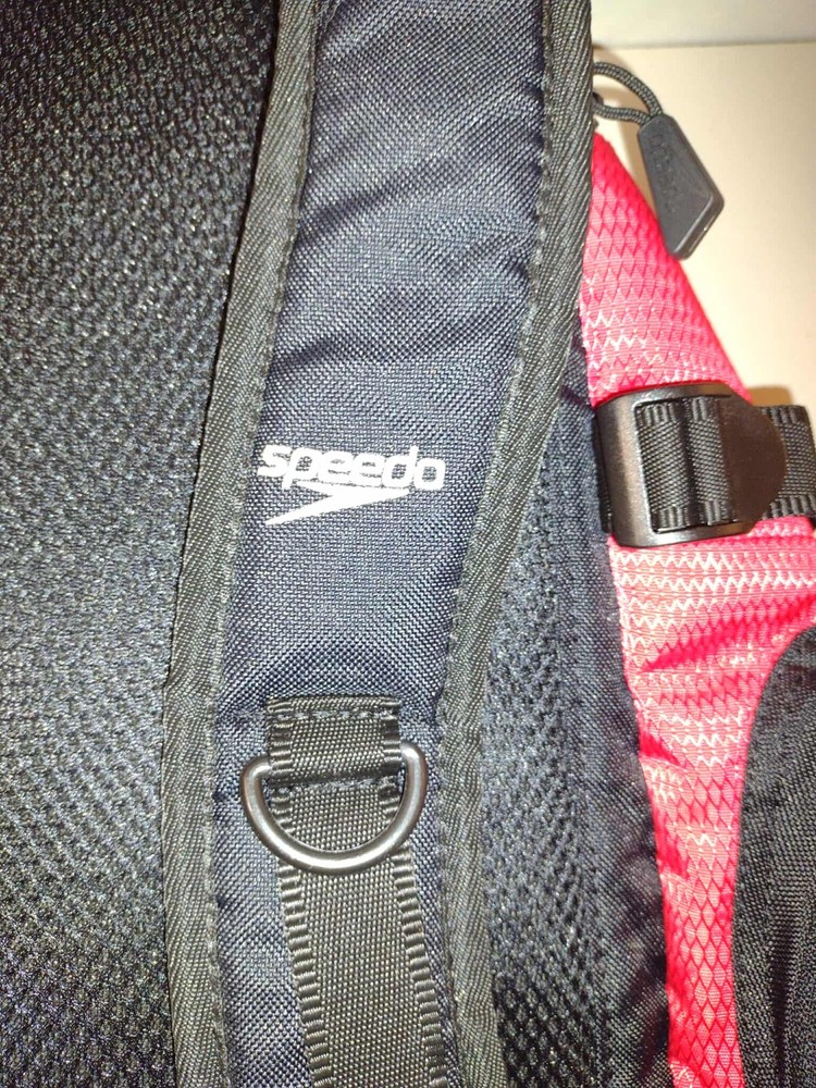 Speedo Teamster 35L Red Swim Backpack Multiple Pockets