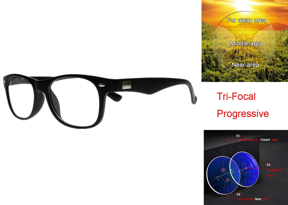 Men Rectangle Retro Multifocal Progressive Reading Glasses Presbyopia Glasses