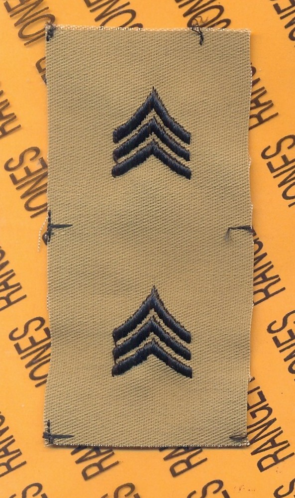 US Army Enlisted SERGEANT E-5 SGT Desert DCU rank patch set