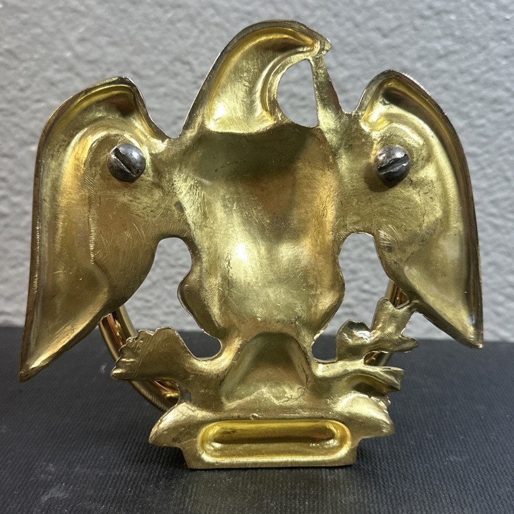 Vintage Large Old /Solid Brass Eagle Ornate Door Knocker 5 1/2" 5 1/2"