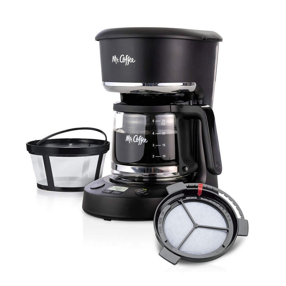 Mr. Coffee Programmable Maker 5 Cups with 5-Cup, Black