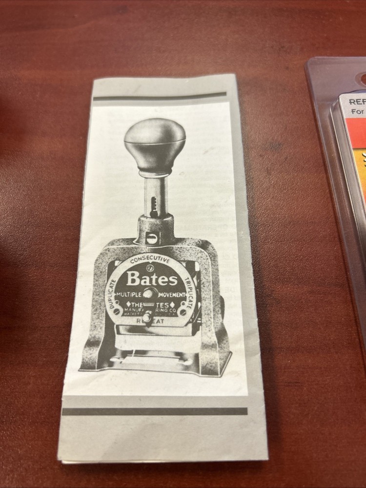 Bates Multiple Movement Numbering Machine Numeroteur, 6 Wheels Style E