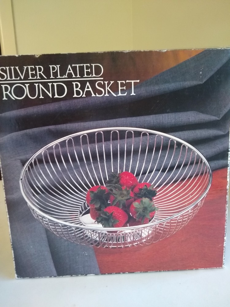 Paul Revere Silversmiths Silver Plated Round Basket Vintage 1987
