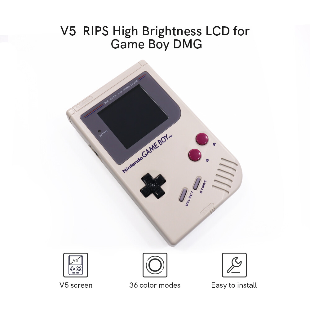 Full Size IPS V3 Backlight Backlit LCD For Game Boy DMG GB DMG and 3D Bracket