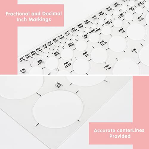 3Pack Circle Template Round Stencil for Drafting Office School Drawing Templates