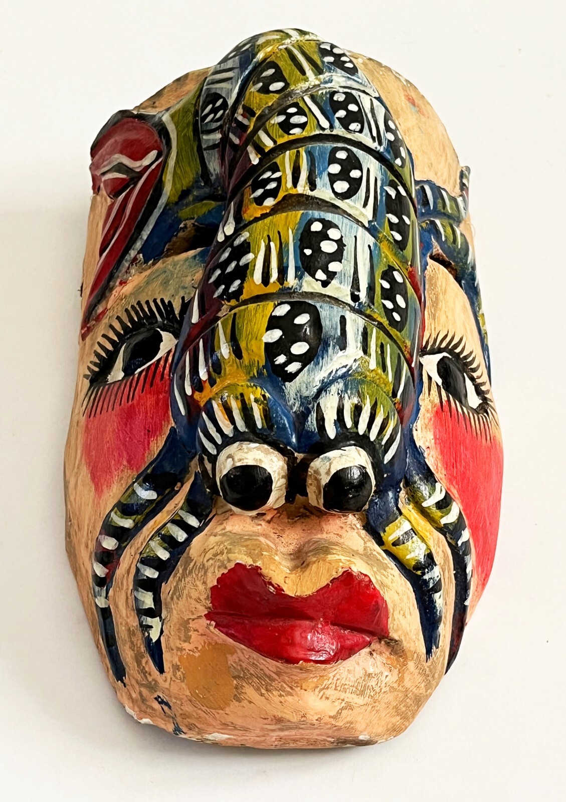 MEXICAN GUERRERO WOOD SHRIMP LOBSTER MASK DIA DE MUERTOS DAY OF DEAD CARNIVAL