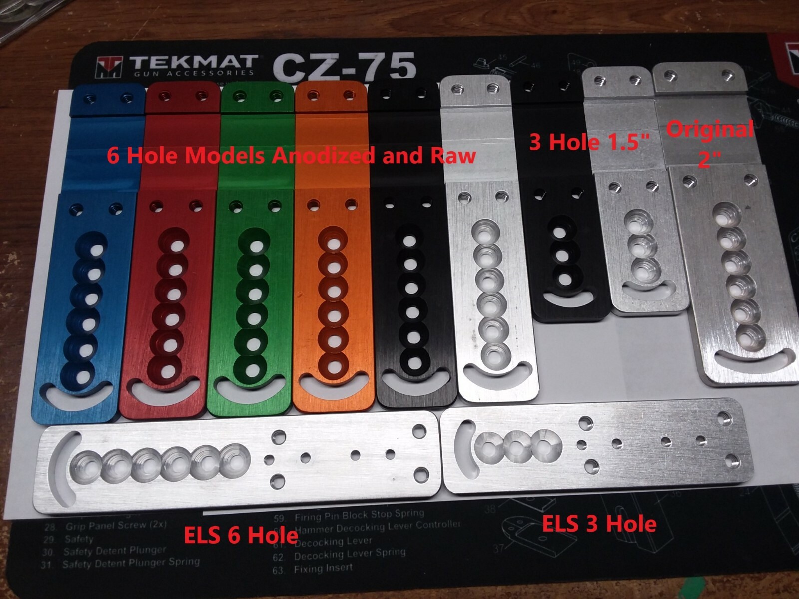 Rotation Offset Ball Mount by Lee Holster Hangers-Raw, Black and Blue Anodized