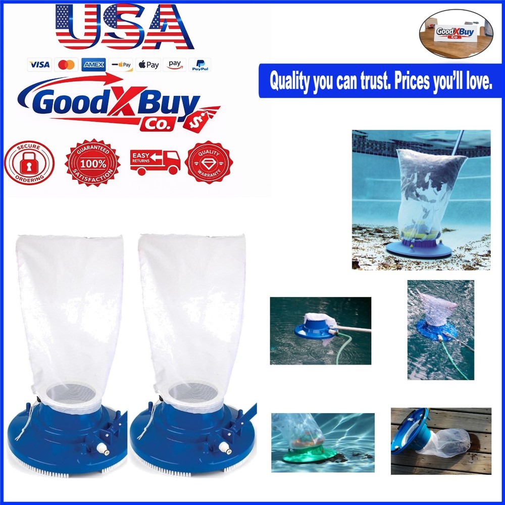 Mesh Pool Vacuum Bag with Pull & Lock Cord 24x16 for Leaf & Debris Catcher - ...