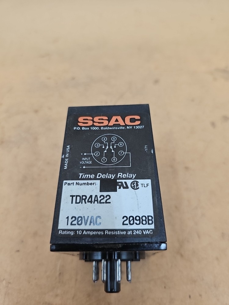 SSAC TDR4A22 Time Delay Relay. 120VAC