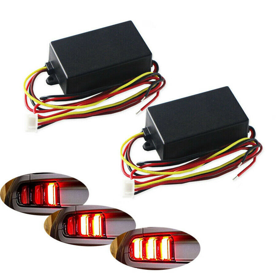2X 3-Step Sequential Flow Semi Dynamic Chase Flash Tail Light Module Boxes
