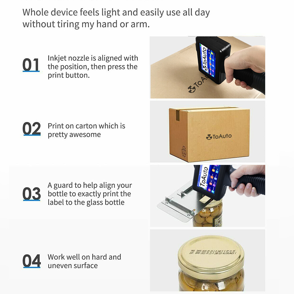 Handheld Inkjet Printer 600DPI Date Brand QR Barcode Coding Logo Digetal achine